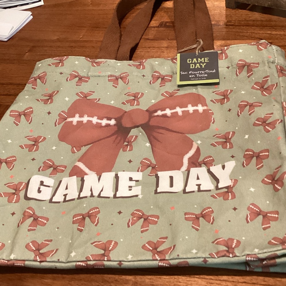 GAME DAY Football Canvas Tote Bag